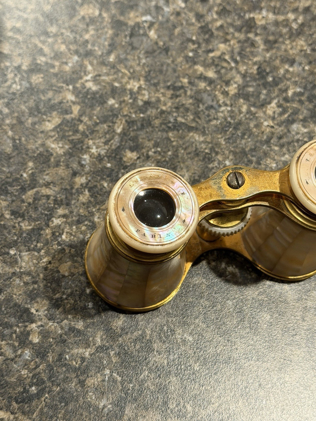 Antique Lemaire Opera Glasses Mother of Pearl Brass French Theater Binoculars1