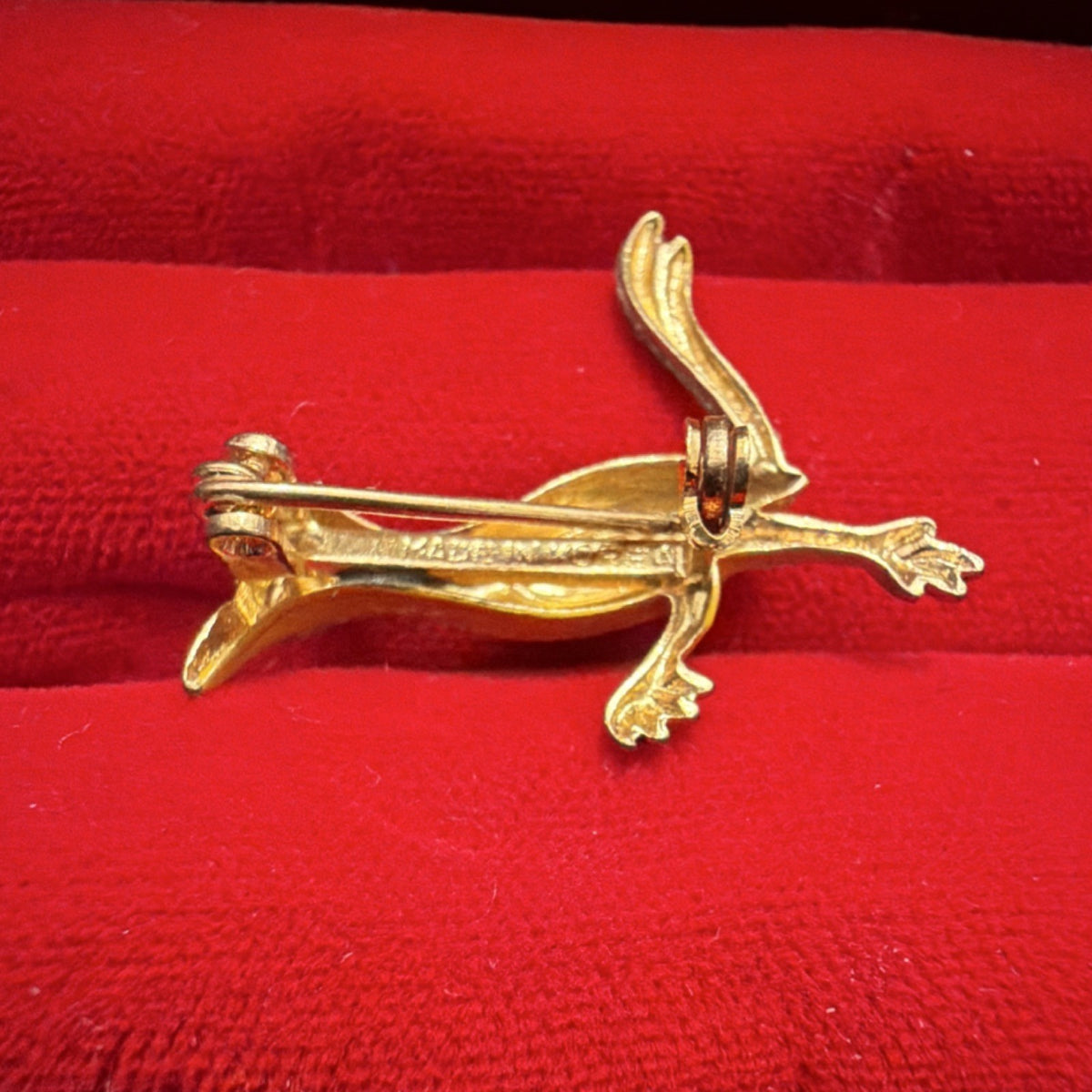 Vintage Roadrunner Bird Brooch Southwestern Arizona Enamel Gold Tone Korea3