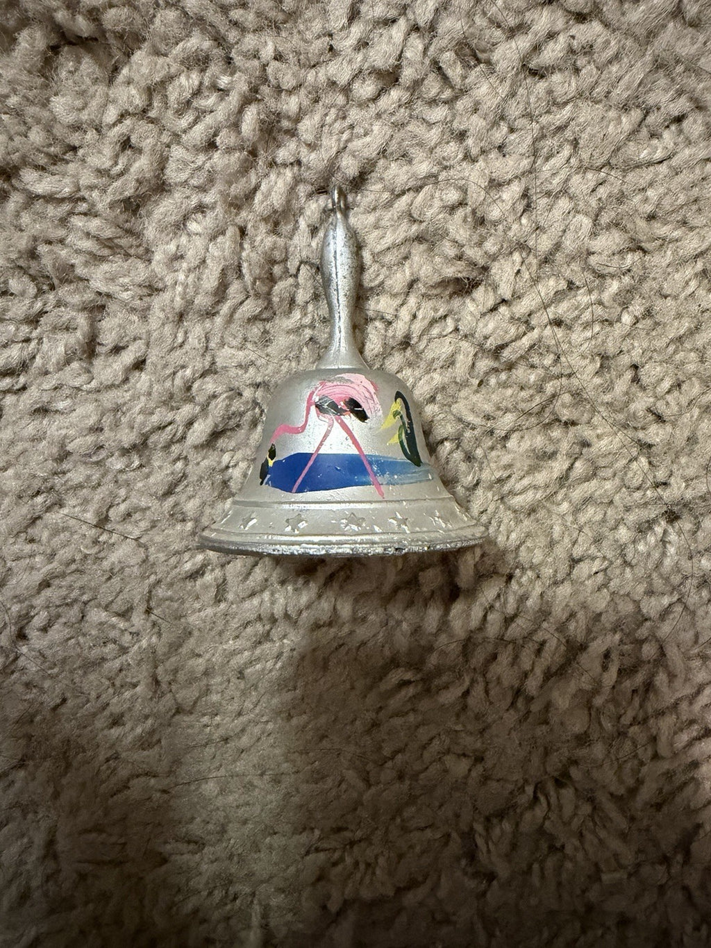 Orlando Florida Souvenir Small Metal Hand Bell With Handle Silver Tone Metallic0