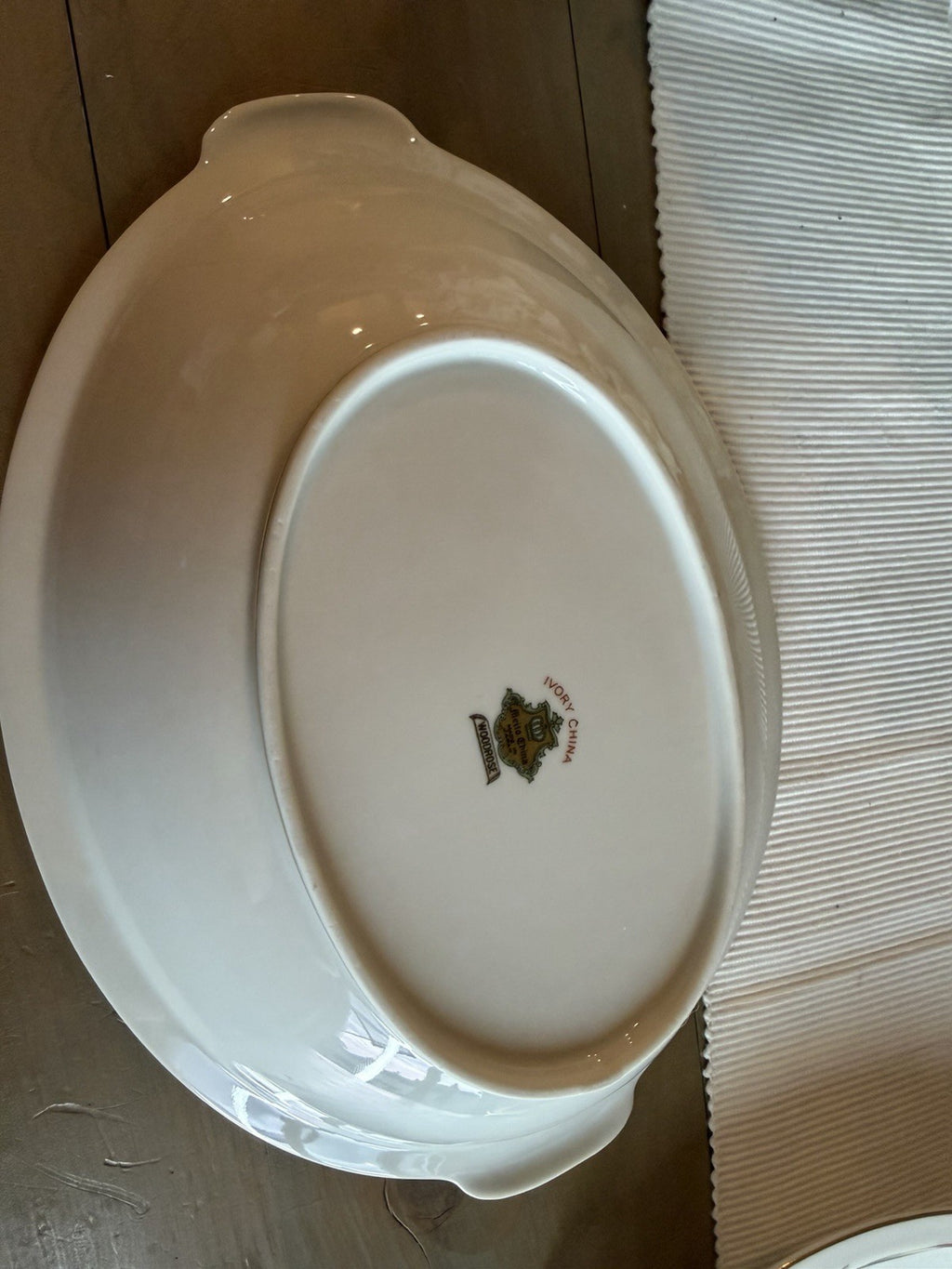 Vintage Meito China Woodrose Japan Oval Serving Platter Bowl Floral Gold Set 27