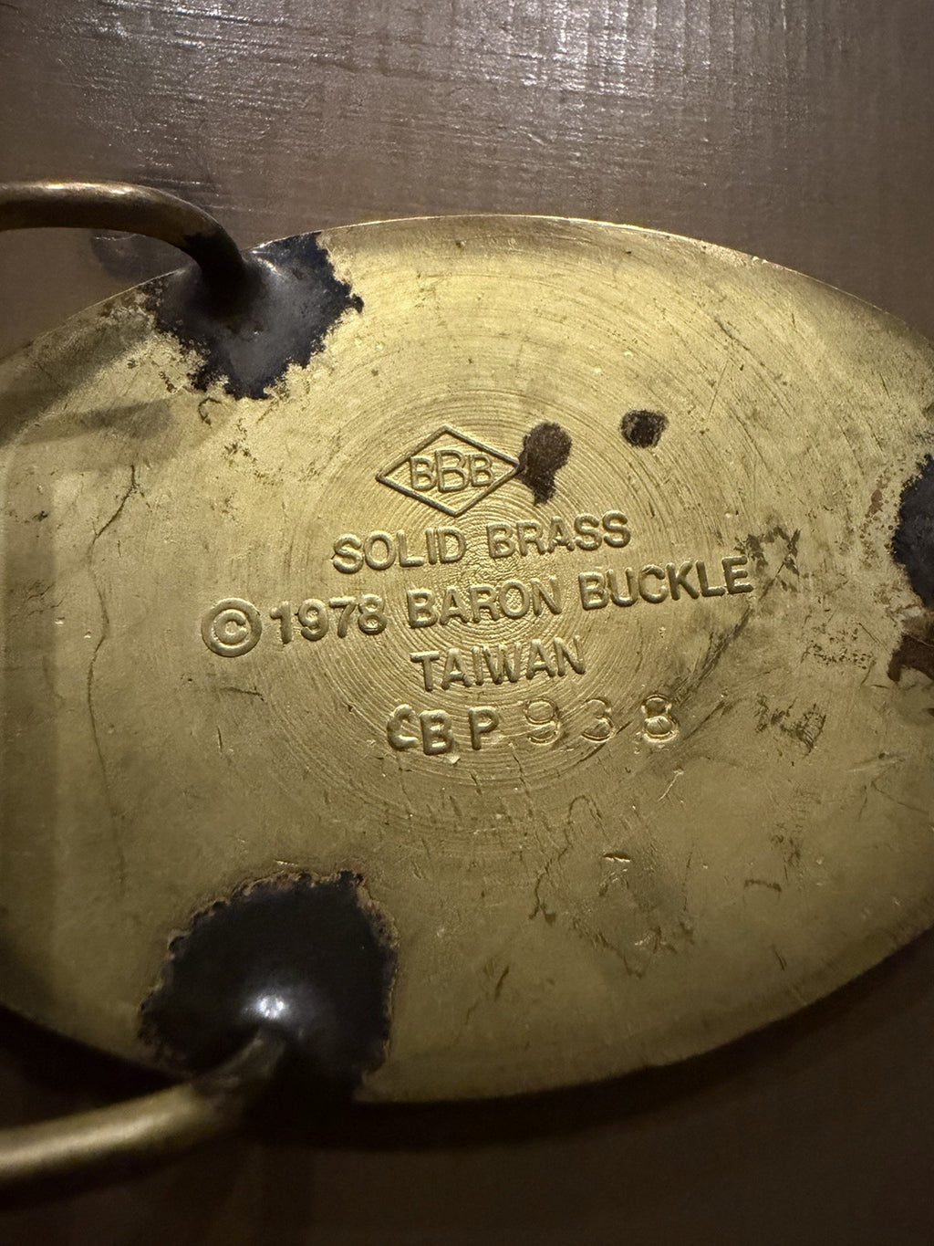 Vintage 1978 Baron Masonic Belt Buckle Solid Brass Freemason Square Compass G5
