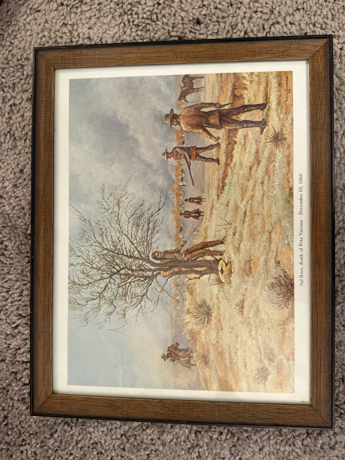 Set of 4 David Sanders 1969 Western Prints Cowboy Native American Art Vintage3