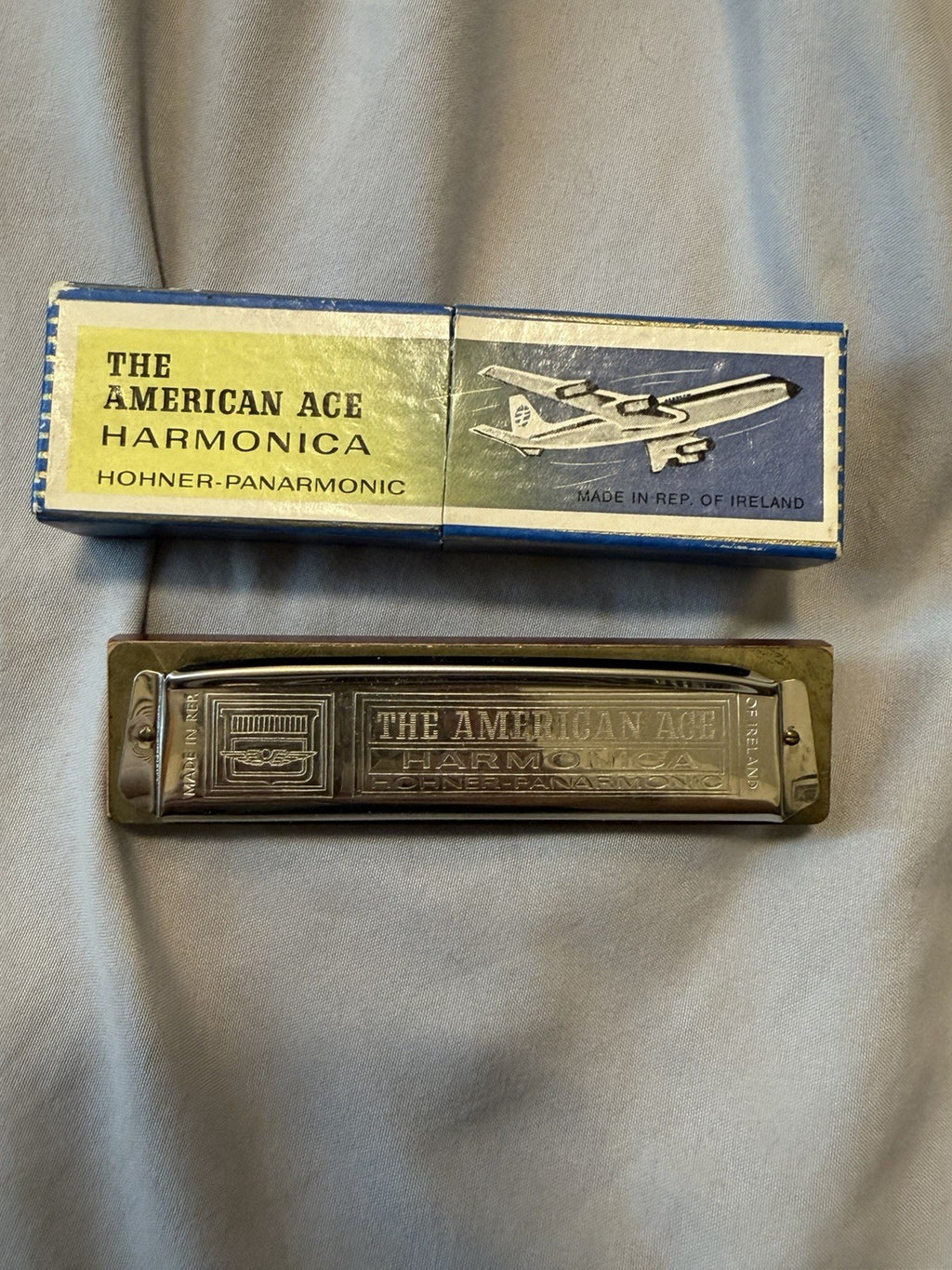 Vintage Hohner American Ace Harmonica Key of C w/ Box Made in Ireland5