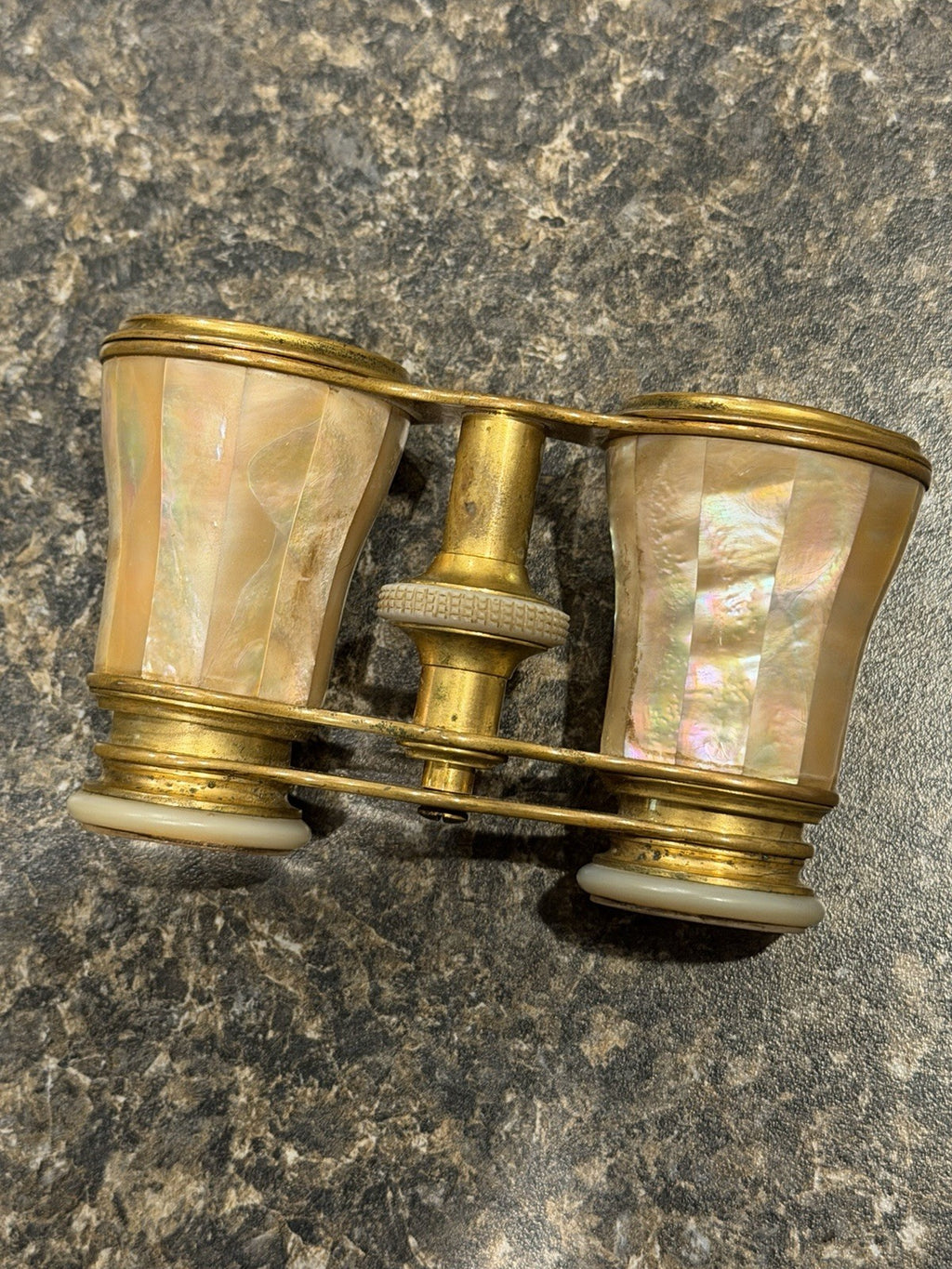 Antique Lemaire Opera Glasses Mother of Pearl Brass French Theater Binoculars7