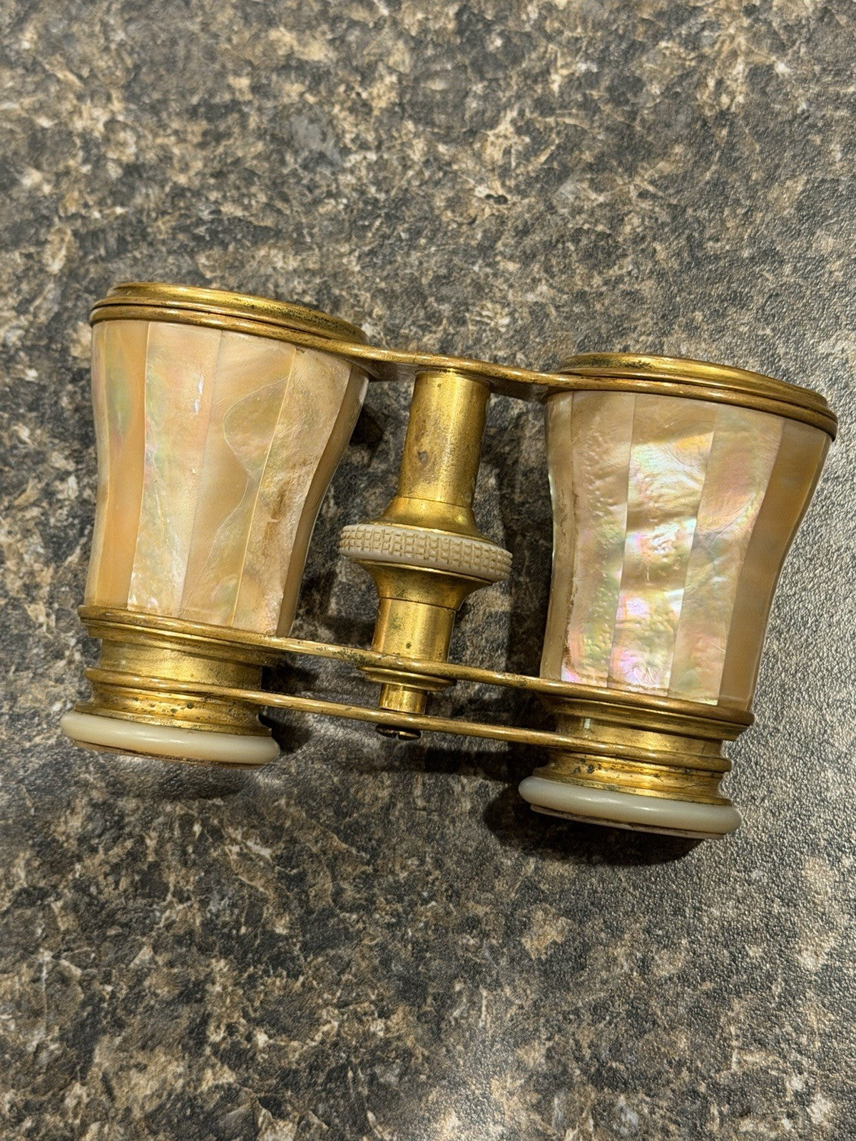 Antique Lemaire Opera Glasses Mother of Pearl Brass French Theater Binoculars7