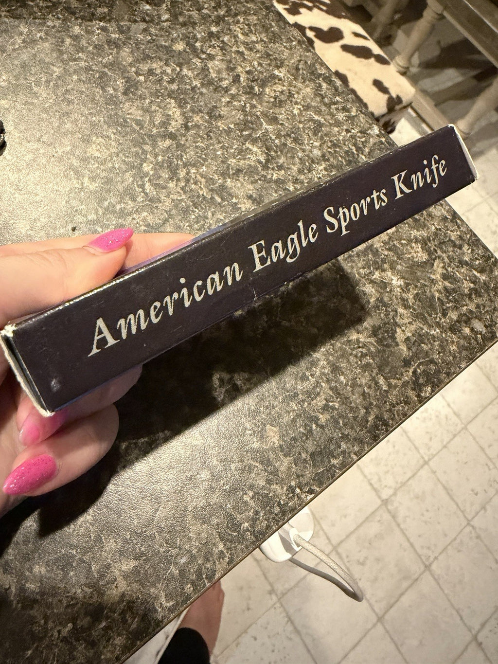 American Eagle Sports Knife Folding Pocket Knife Bald Eagle Gold Tone in Box1