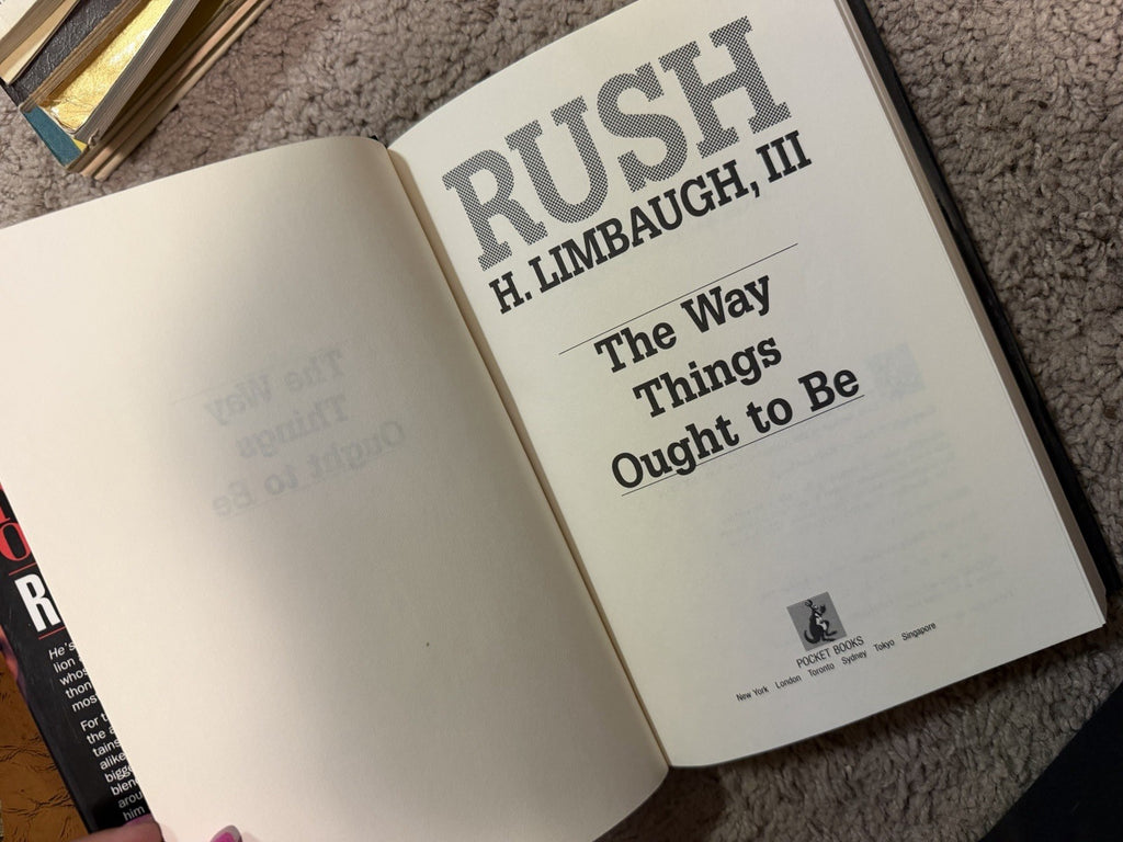 Rush H. Limbaugh III The Way Things Ought to Be HC DJ Pocket Books 19925