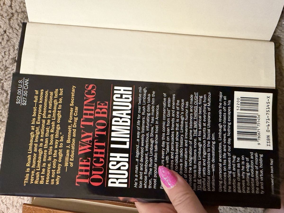 Rush H. Limbaugh III The Way Things Ought to Be HC DJ Pocket Books 19921