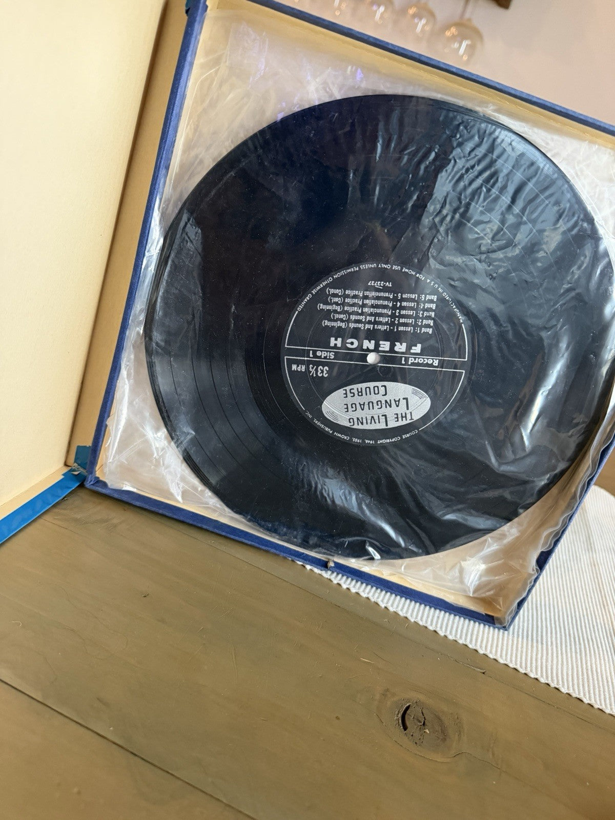 Vintage 1955 Living French Language Course 4 LP Records 40 Lessons Box Set2