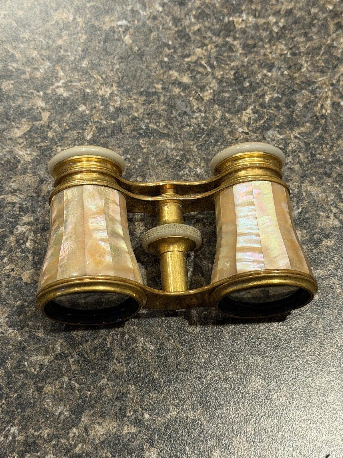 Antique Lemaire Opera Glasses Mother of Pearl Brass French Theater Binoculars2