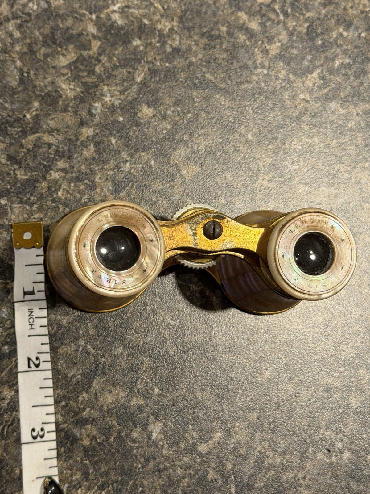 Antique Lemaire Opera Glasses Mother of Pearl Brass French Theater Binoculars10
