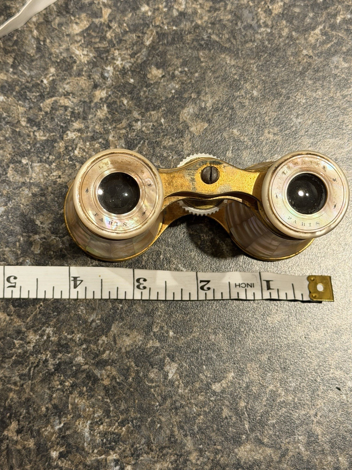 Antique Lemaire Opera Glasses Mother of Pearl Brass French Theater Binoculars9