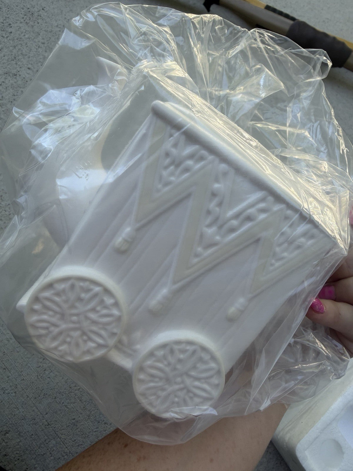 Lenox Butler's Pantry Teacart Teapot 6053177 White Porcelain Matte Geometric5