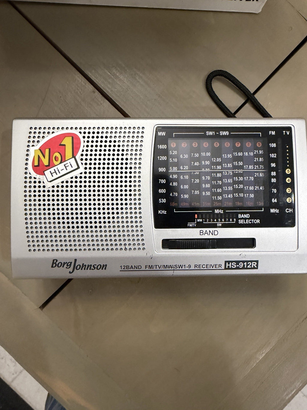 Borg Johnson HS-912R World Band Receiver 12-Band FM TV MW SW1-9 Silver/Black4