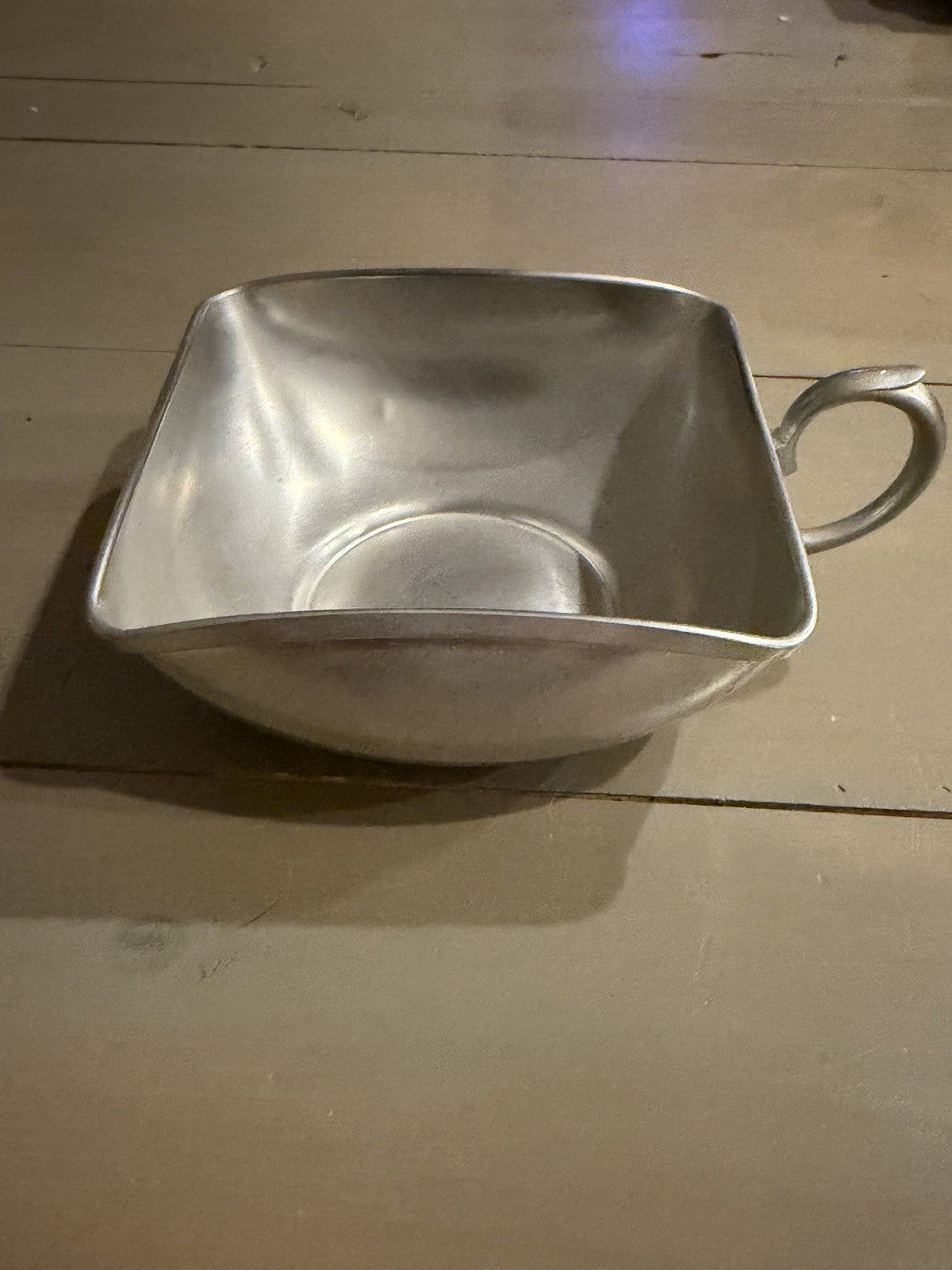 Vintage Royal Holland Pewter Square Handled Bowl Dish Made in Holland 4”0