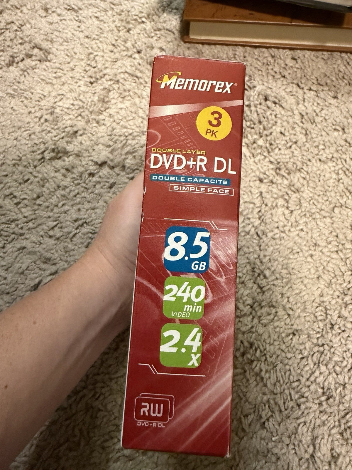 NEW Memorex DVD+R DL Double Layer Recordable 8.5GB 2.4x 3-Pack Slim Case3