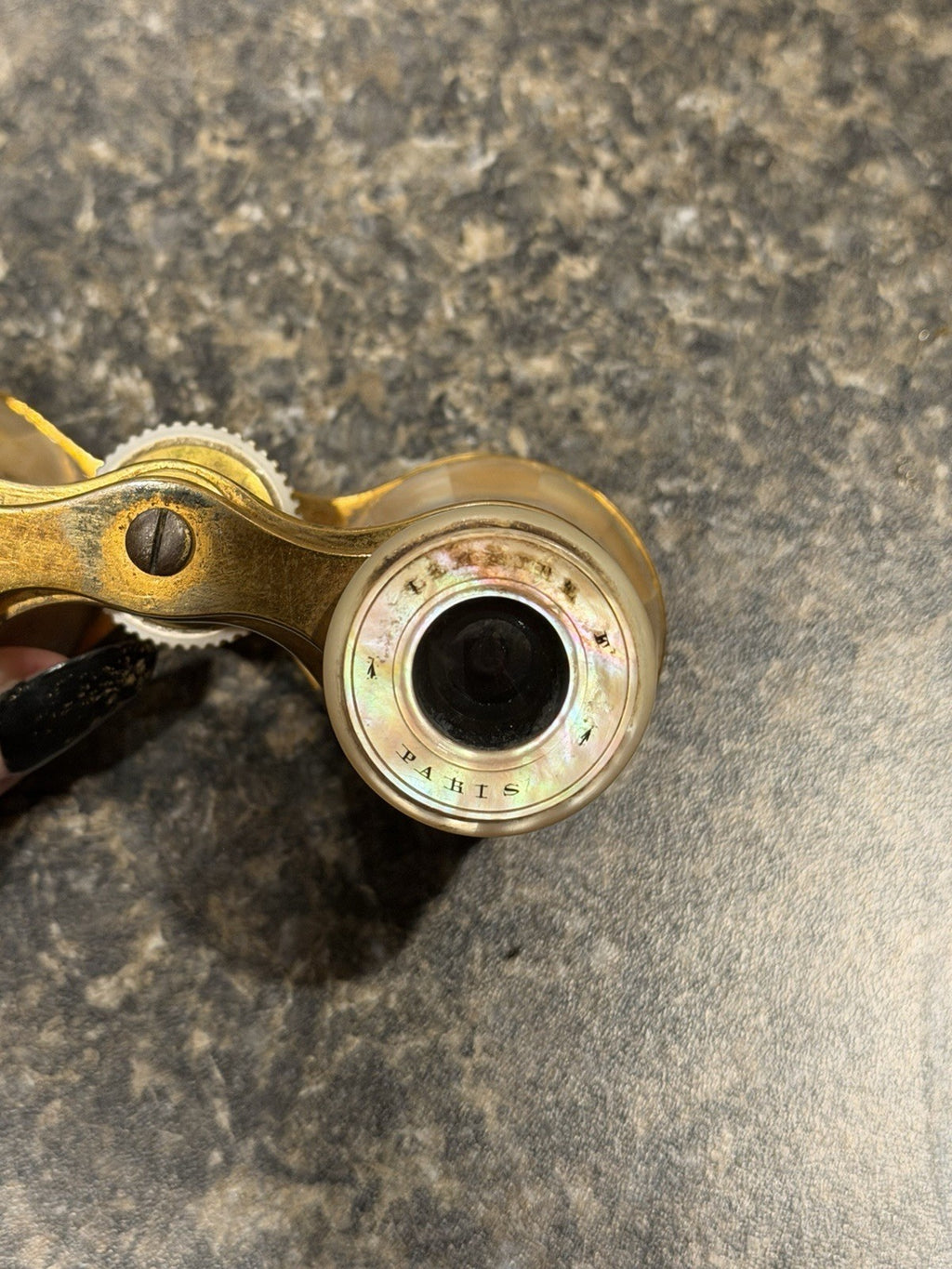 Antique Lemaire Opera Glasses Mother of Pearl Brass French Theater Binoculars11