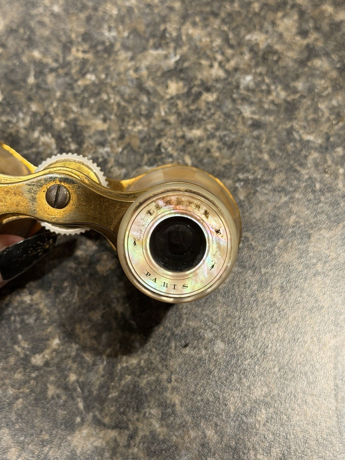 Antique Lemaire Opera Glasses Mother of Pearl Brass French Theater Binoculars11