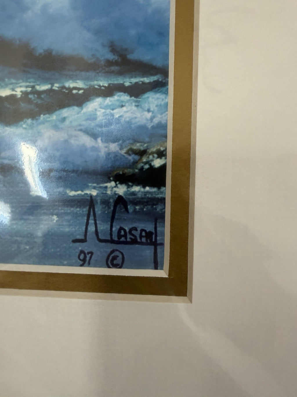 Vintage 1997 1999 Tropical Ocean Art Prints Pair Signed Unidentified Artist5