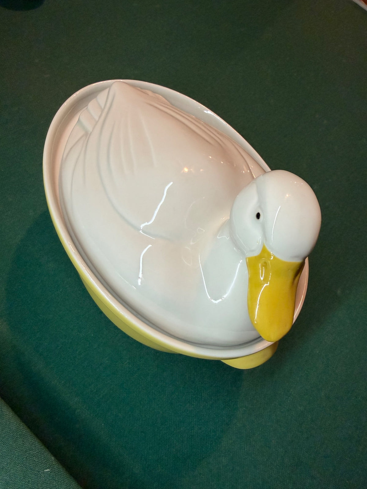 Carbone duck ceramic dish overhead view
