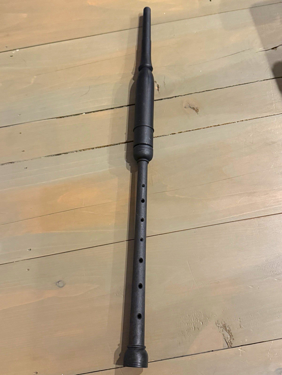 Vintage Bagpipe Practice Chanter Black Plastic Long Highland Pipes w/ Reed0