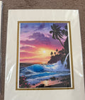 Vintage 1997 1999 Tropical Ocean Art Prints Pair Signed Unidentified Artist0
